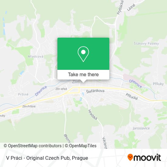 V Práci - Original Czech Pub map