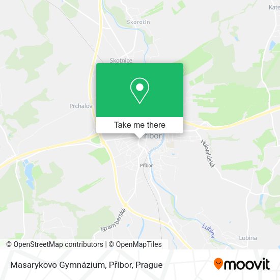 Masarykovo Gymnázium, Příbor map