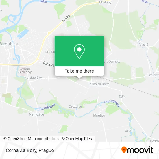 Карта Černá Za Bory