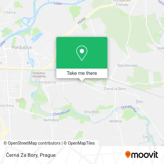 Карта Černá Za Bory