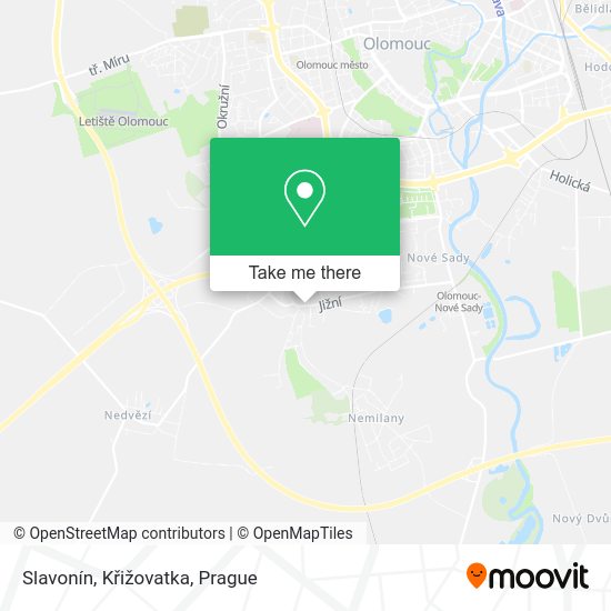 Slavonín, Křižovatka map