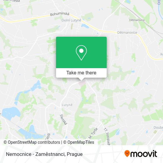 Nemocnice - Zaměstnanci map