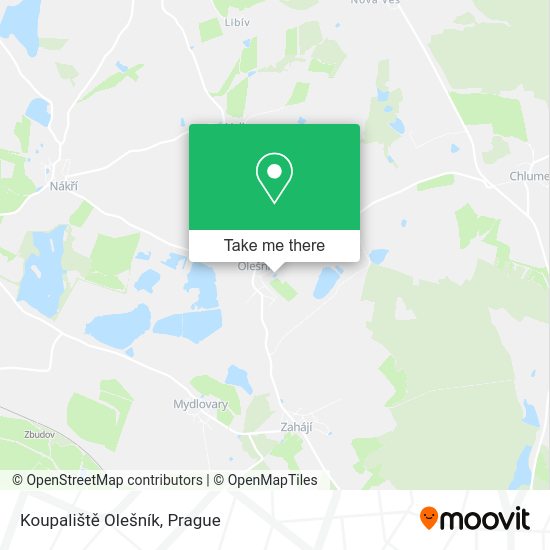Koupaliště Olešník map