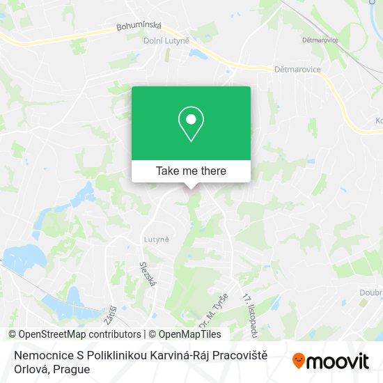Nemocnice S Poliklinikou Karviná-Ráj Pracoviště Orlová map