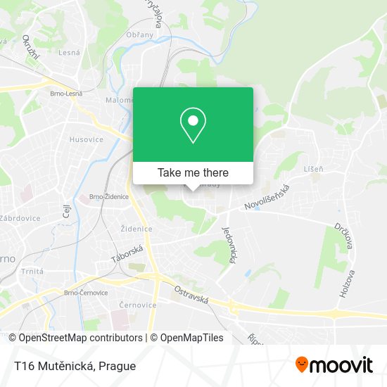 T16 Mutěnická map