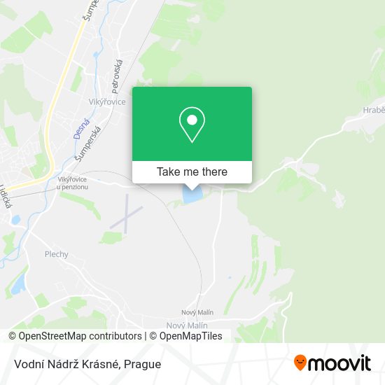 Vodní Nádrž Krásné map