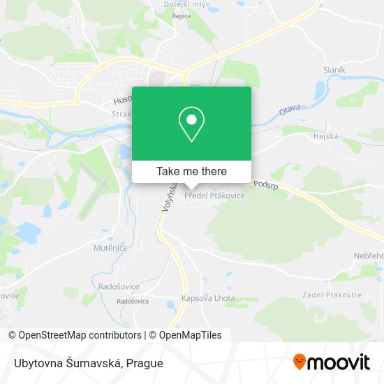 Ubytovna Šumavská map