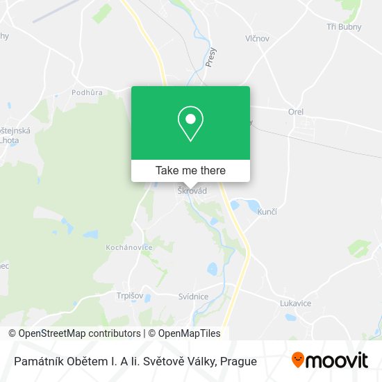 Památník Obětem I. A Ii. Světově Války map