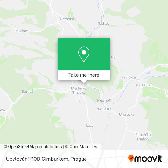 Ubytování POD Cimburkem map