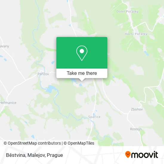 Карта ‎Běstvina, Malejov