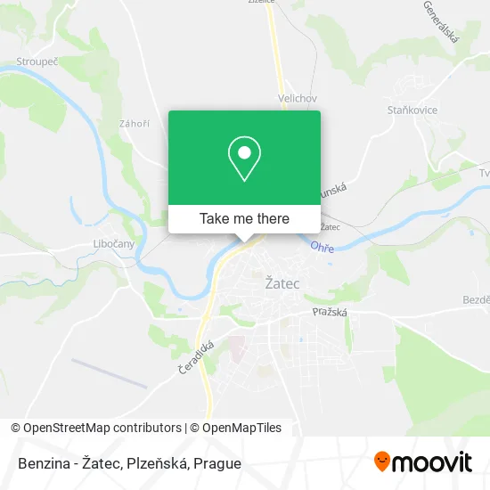 Карта Benzina - Žatec, Plzeňská