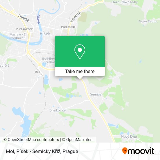 Mol, Písek - Semický Kříž map
