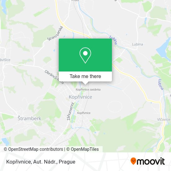Kopřivnice, Aut. Nádr. map