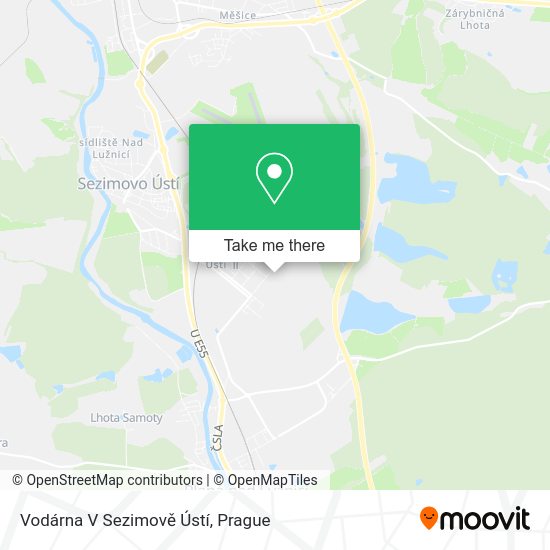 Vodárna V Sezimově Ústí map
