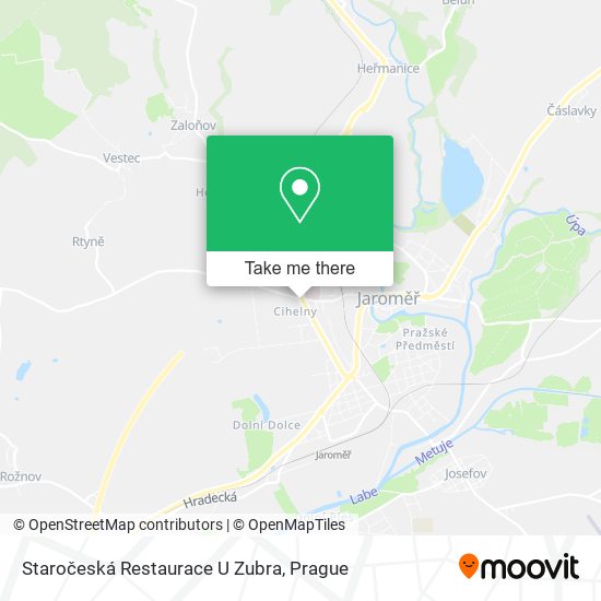 Карта Staročeská Restaurace U Zubra