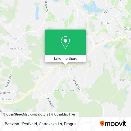 Benzina - Petřvald, Ostravská Ls map
