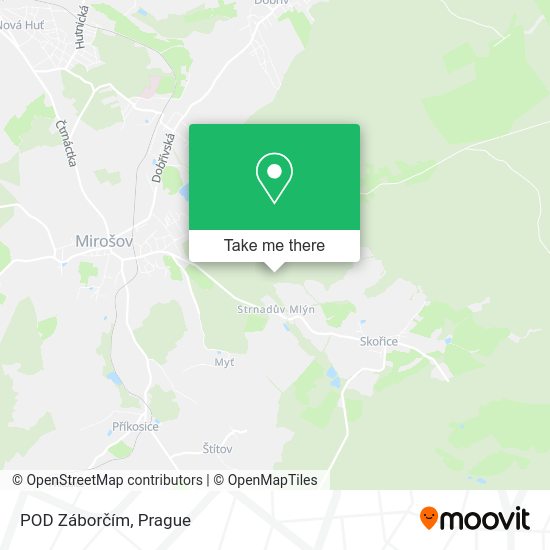 POD Záborčím map