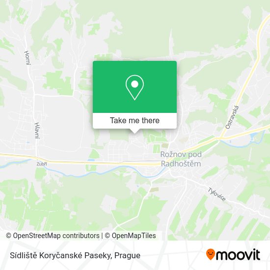 Sídliště Koryčanské Paseky map