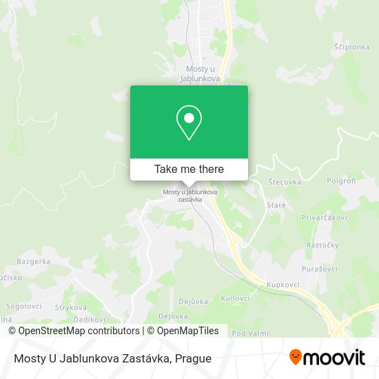 Mosty U Jablunkova Zastávka map