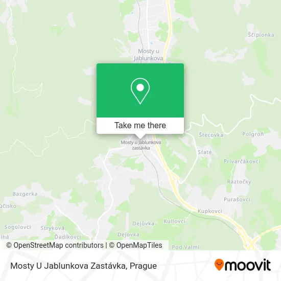 Карта Mosty U Jablunkova Zastávka