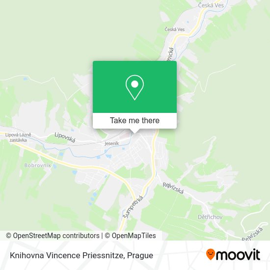 Knihovna Vincence Priessnitze map