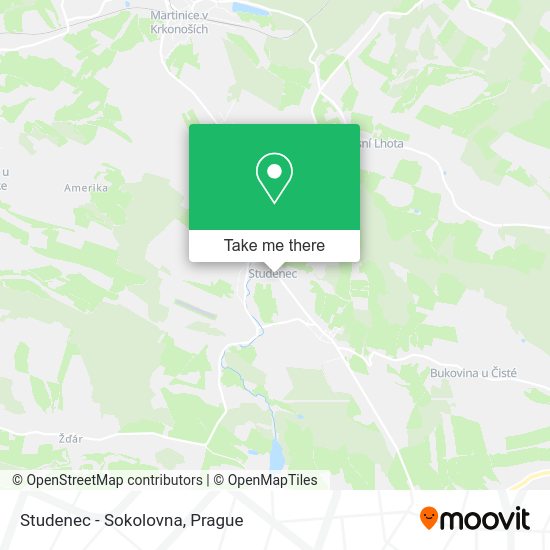 Studenec - Sokolovna map