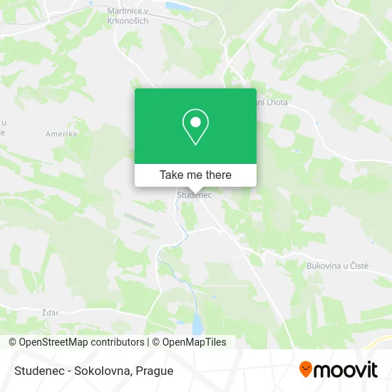 Карта Studenec - Sokolovna