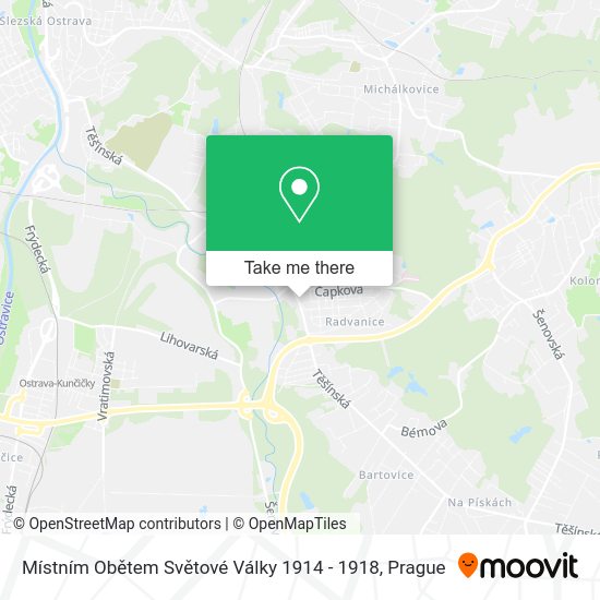 Místním Obětem Světové Války 1914 - 1918 map