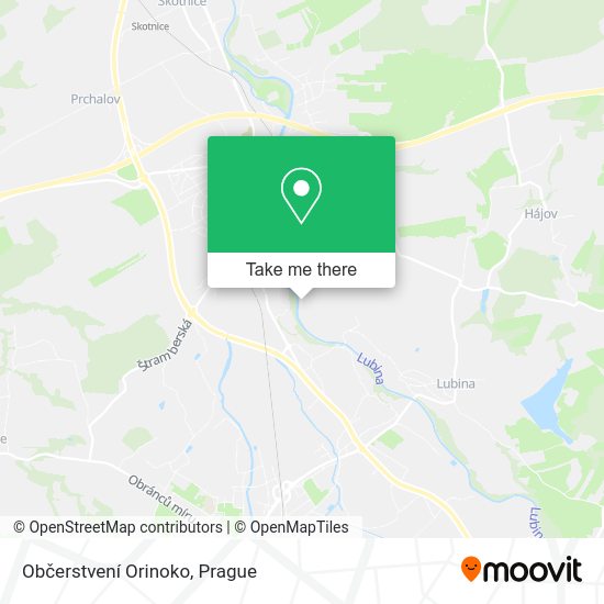 Občerstvení Orinoko map