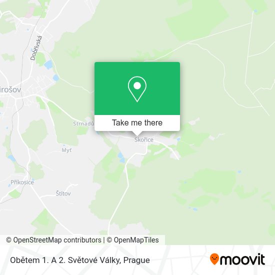 Obětem 1. A 2. Světové Války map