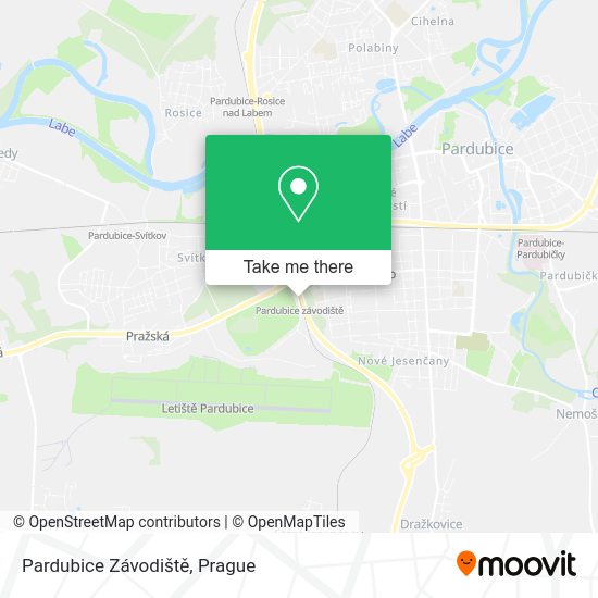 Pardubice Závodiště map