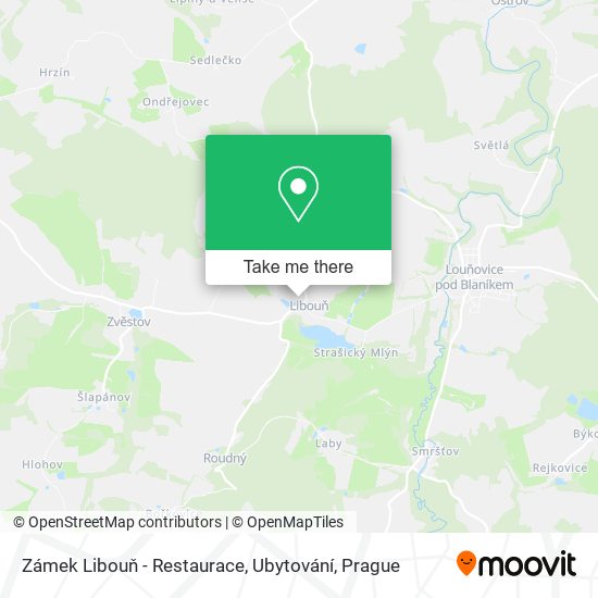 Zámek Libouň - Restaurace, Ubytování map