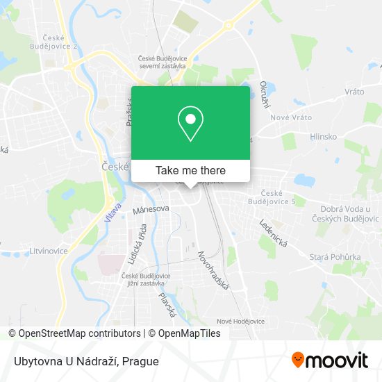 Ubytovna U Nádraží map