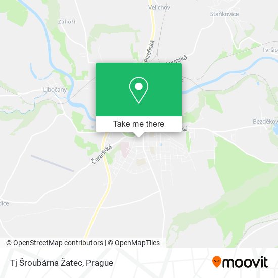 Tj Šroubárna Žatec map