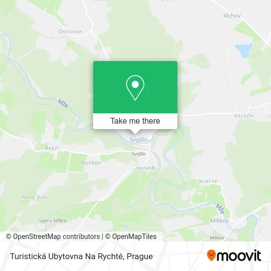 Карта Turistická Ubytovna Na Rychtě