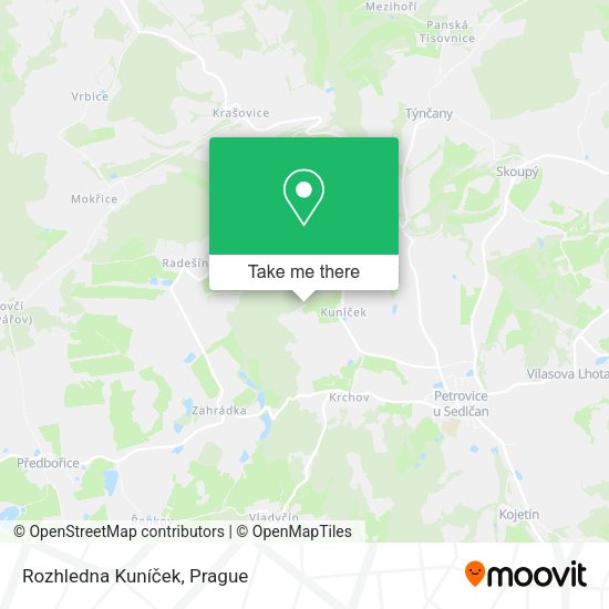 Rozhledna Kuníček map