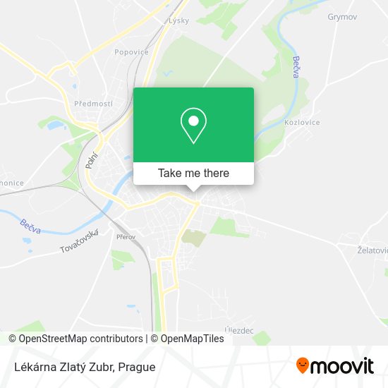 Lékárna Zlatý Zubr map