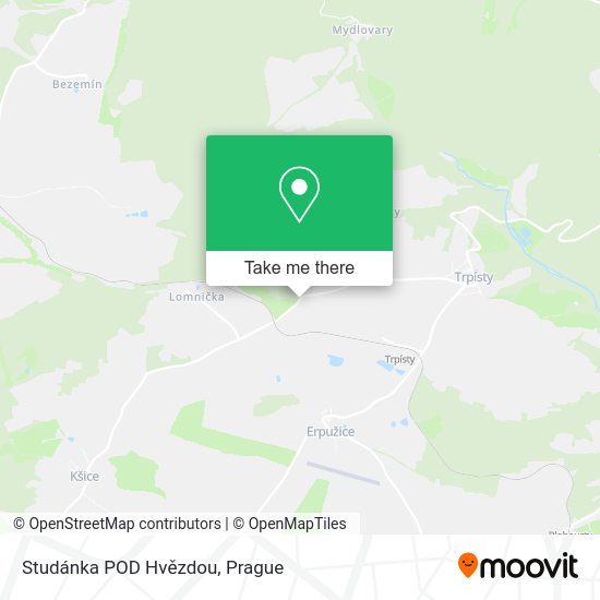 Studánka POD Hvězdou map
