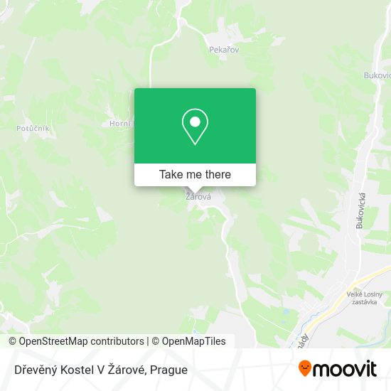 Dřevěný Kostel V Žárové map