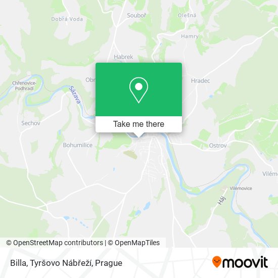 Billa, Tyršovo Nábřeží map