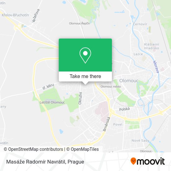 Masáže Radomír Navrátil map