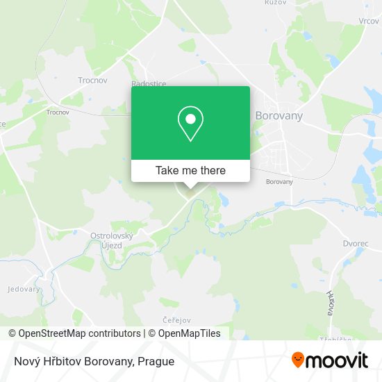 Nový Hřbitov Borovany map