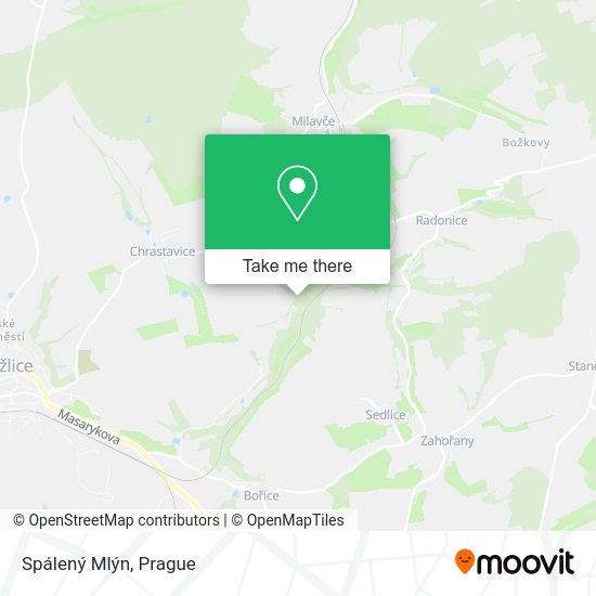 Spálený Mlýn map