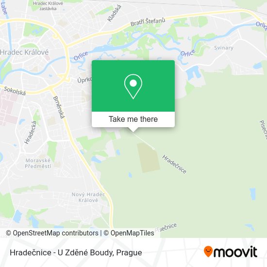 Hradečnice - U Zděné Boudy map