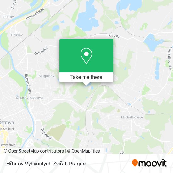 Hřbitov Vyhynulých Zvířat map