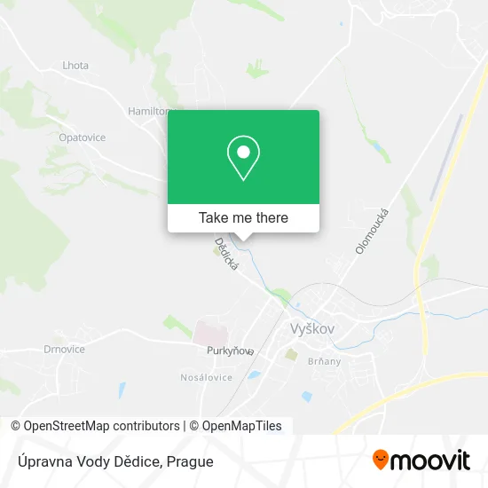 Карта Úpravna Vody Dědice