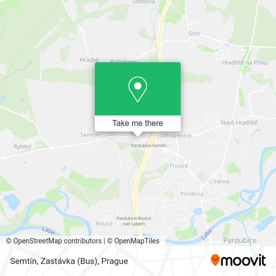 Semtín, Zastávka (Bus) map