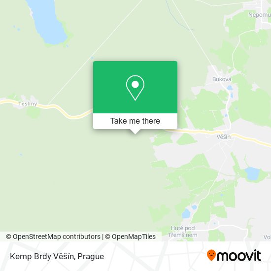 Kemp Brdy Věšín map