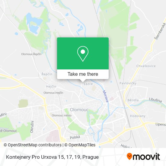 Kontejnery Pro Urxova 15, 17, 19 map