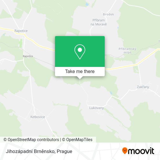 Jihozápadní Brněnsko map